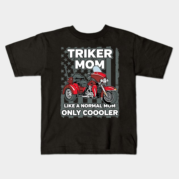 Triker Mom Kids T-Shirt by RadStar